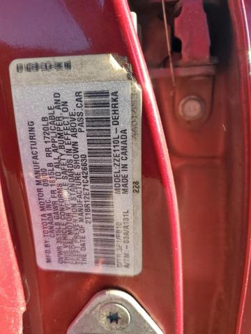 2T1BR12E71C426630 - 2001 TOYOTA COROLLA CE RED photo 12