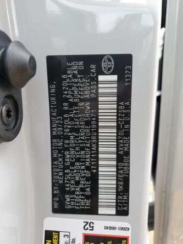 4T1T11AK9RU199471 - 2024 TOYOTA CAMRY SE NIGHT SHADE WHITE photo 13