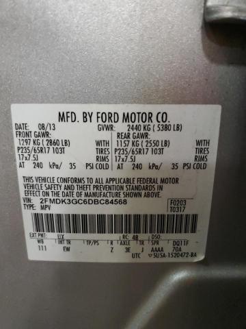 2FMDK3GC6DBC84568 - 2013 FORD EDGE SE SILVER photo 13