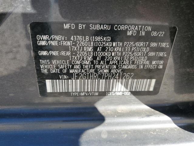 JF2GTHRC7PH241262 - 2023 SUBARU CROSSTREK SPORT GRAY photo 13