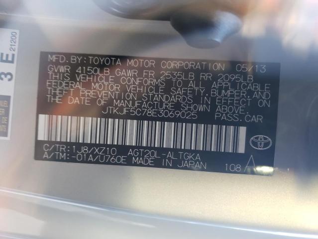 JTKJF5C78E3069025 - 2014 TOYOTA SCION TC 银色 照片 12