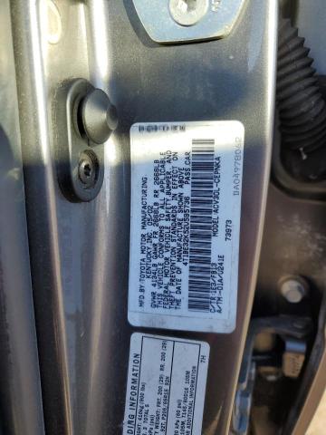 4T1BE32K52U595736 - 2002 TOYOTA CAMRY LE GRAY photo 12