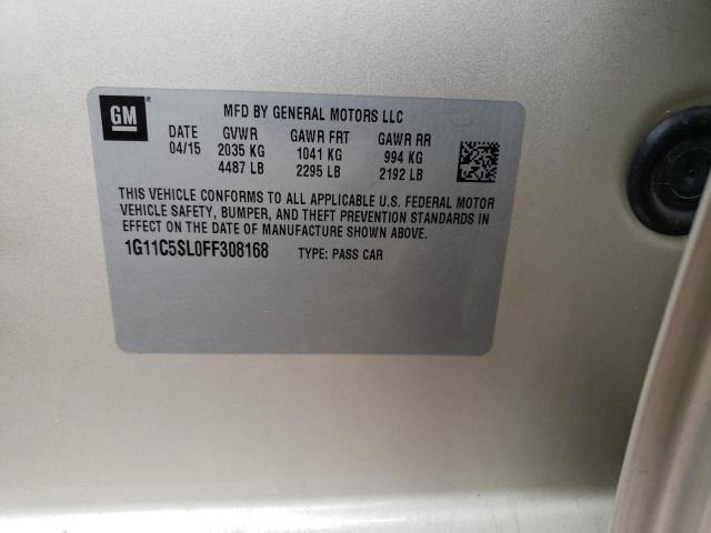 1G11C5SL0FF308168 - 2015 CHEVROLET MALIBU 1LT Beżowy zdjęcie 12
