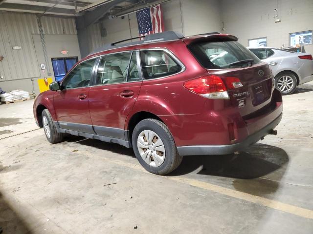 4S4BRBAC5B1376513 - 2011 SUBARU OUTBACK 2.5I MAROON photo 2