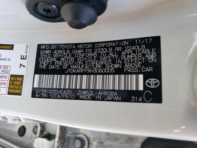 JTDKARFPXH3060005 - 2017 TOYOTA PRIUS PRIM თეთრი ფოტო 13