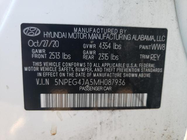 5NPEG4JA5MH087936 - 2021 HYUNDAI SONATA SE WHITE photo 12