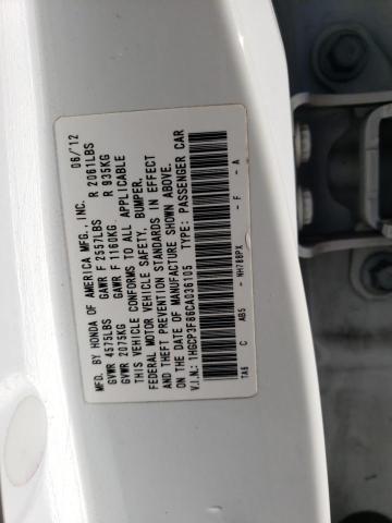 1HGCP3F86CA036105 - 2012 HONDA ACCORD EXL WHITE photo 12