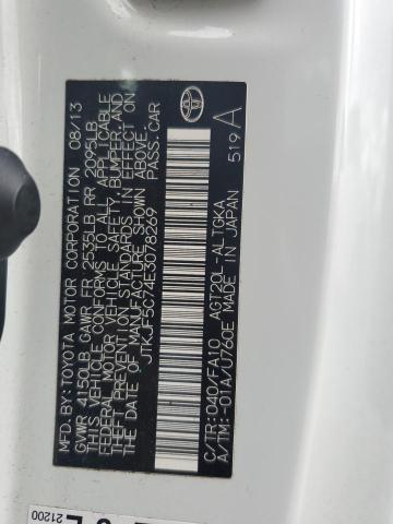 JTKJF5C74E3078269 - 2014 TOYOTA SCION TC თეთრი ფოტო 12