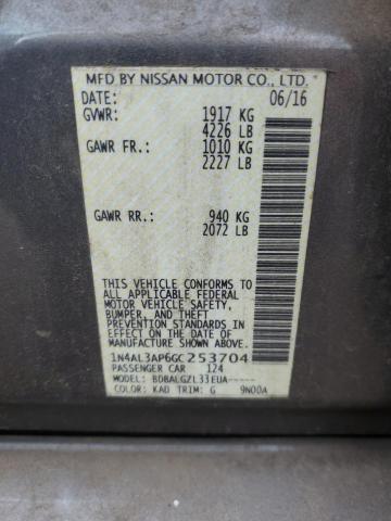 1N4AL3AP6GC253704 - 2016 NISSAN ALTIMA 2.5 GRAY photo 12