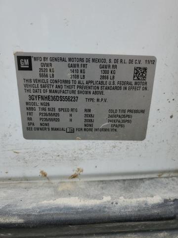 3GYFNHE36DS556237 - 2013 CADILLAC SRX PERFORMANCE COLLECTION Blanc photo 13