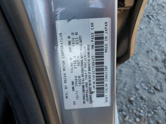 JM1BL1UF2C1588423 - 2012 MAZDA 3 I SILVER photo 12