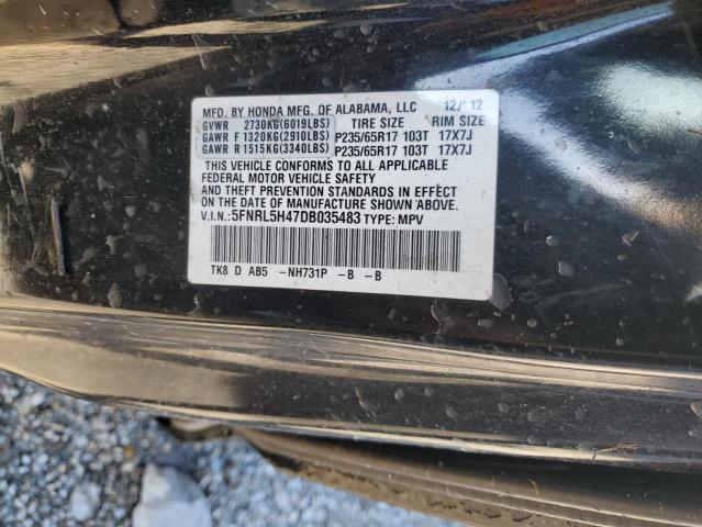 5FNRL5H47DB035483 - 2013 HONDA ODYSSEY EX BLACK photo 14