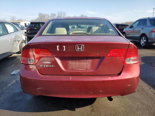 2HGFA16588H531679 - 2008 HONDA CIVIC LX BURGUNDY photo 6