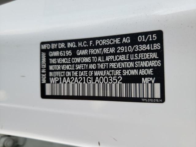 WP1AA2A21GLA00352 - 2016 PORSCHE CAYENNE WHITE photo 14