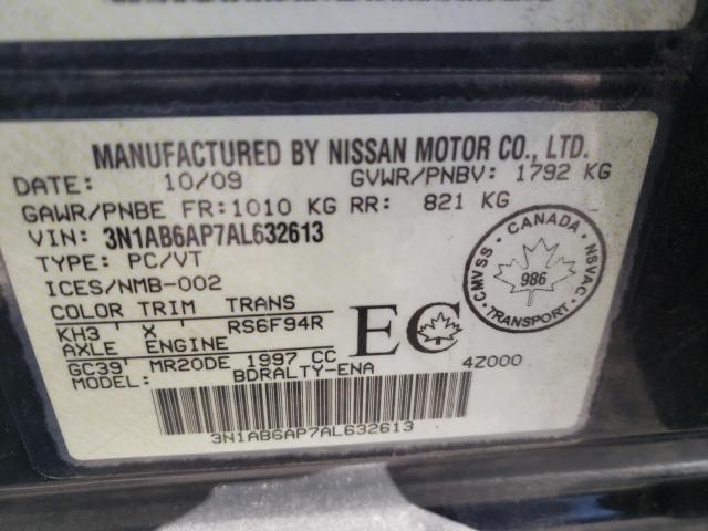 3N1AB6AP7AL632613 - 2010 NISSAN SENTRA 2.0 BLACK photo 13