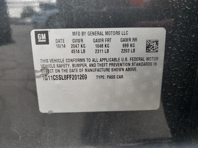 1G11C5SL8FF201269 - 2015 CHEVROLET MALIBU 1LT Сұр фото 12