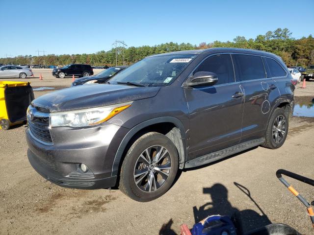 5TDKKRFH1GS162408 - 2016 TOYOTA HIGHLANDER XLE GRAY photo 1