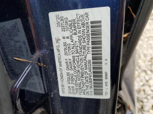 19UUB3F47LA003260 - 2020 ACURA TLX TECHNOLOGY BLUE photo 13