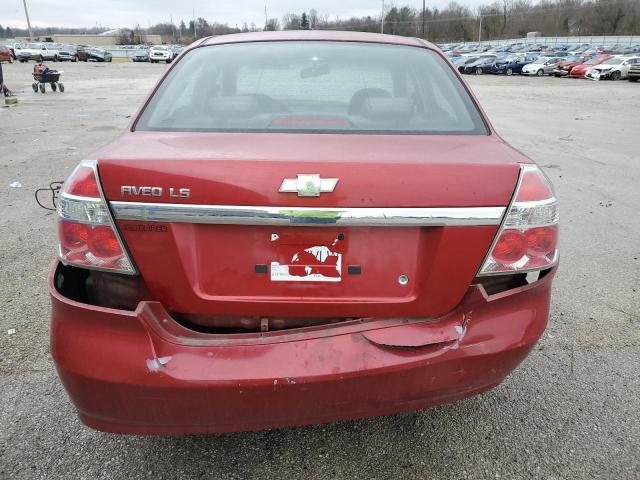 KL1TD56697B161415 - 2007 CHEVROLET AVEO BASE BURGUNDY photo 6