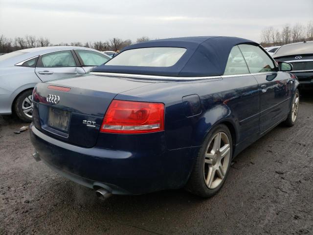 WAUDF48H28K007353 - 2008 AUDI A4 2.0T CABRIOLET QUATTRO BLUE photo 3