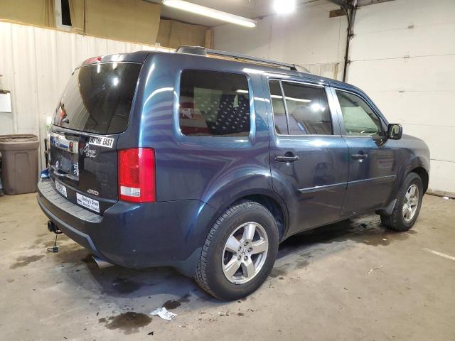 5FNYF4H69AB009381 - 2010 HONDA PILOT EXL BLUE photo 3