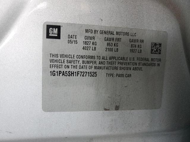 1G1PA5SH1F7271525 - 2015 CHEVROLET CRUZE LS SILVER photo 12