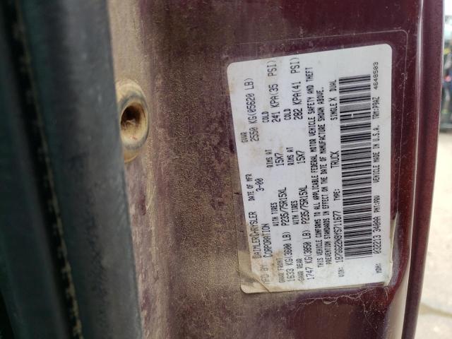 1B7GG22N9YS711677 - 2000 DODGE DAKOTA MAROON photo 12