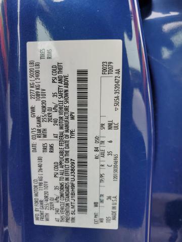 5LMTJ1BH9FUJ38097 - 2015 LINCOLN MKC BLACK LABEL Blau Foto 13