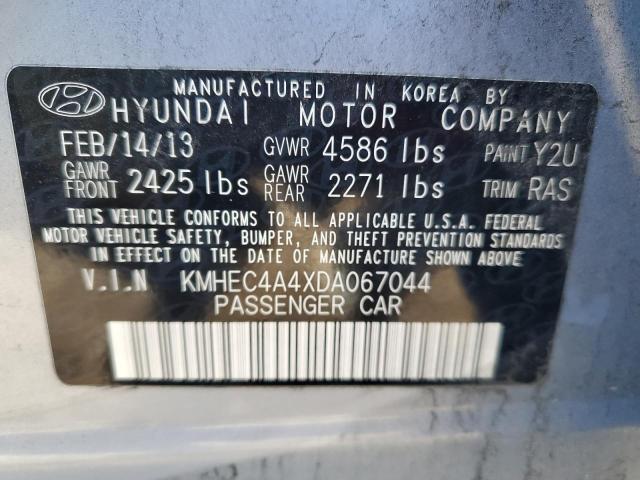 KMHEC4A4XDA067044 - 2013 HYUNDAI SONATA HYBRID BLUE photo 12