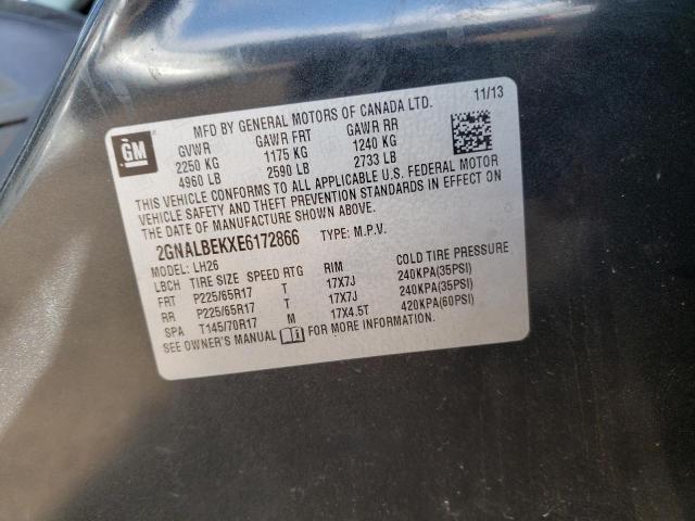 2GNALBEKXE6172866 - 2014 CHEVROLET EQUINOX LT GRAY photo 12