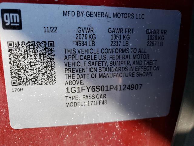 1G1FY6S01P4124907 - 2023 CHEVROLET BOLT EUV LT RED photo 13