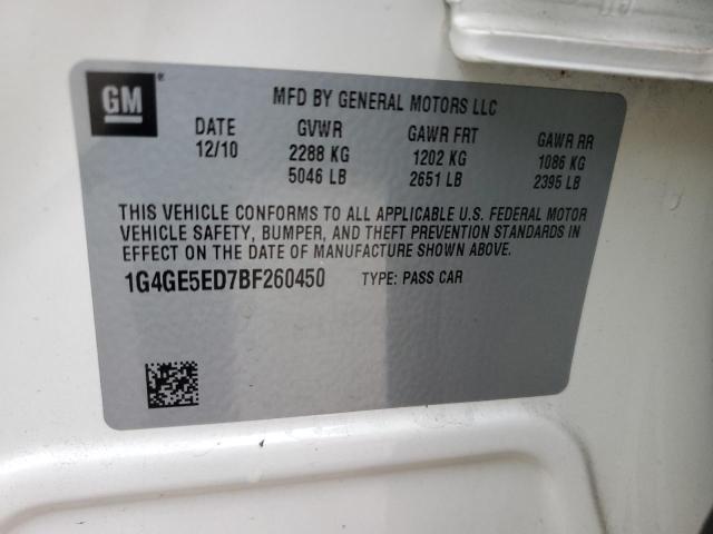 1G4GE5ED7BF260450 - 2011 BUICK LACROSSE CXS 奶油色 照片 13