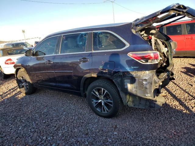 5TDKKRFH3GS121133 - 2016 TOYOTA HIGHLANDER XLE BLUE photo 2