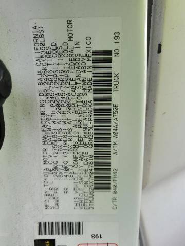 3TMJU62NX7M047810 - 2007 TOYOTA TACOMA DOUBLE CAB PRERUNNER WHITE photo 12