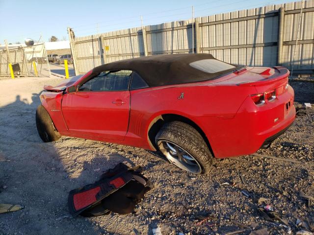 2G1FB3D36D9116950 - 2013 CHEVROLET CAMARO LT RED photo 2