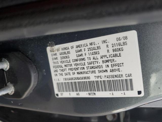 19UUA66268A049690 - 2008 ACURA TL GRAY photo 12