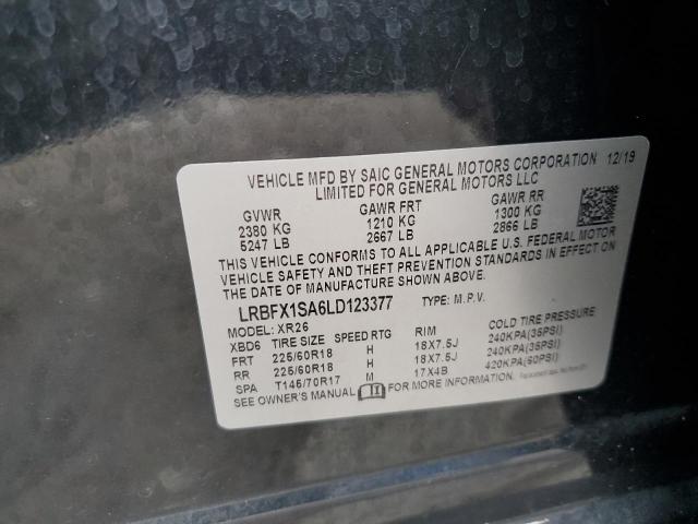 LRBFX1SA6LD123377 - 2020 BUICK ENVISION PREFERRED შავი ფოტო 13