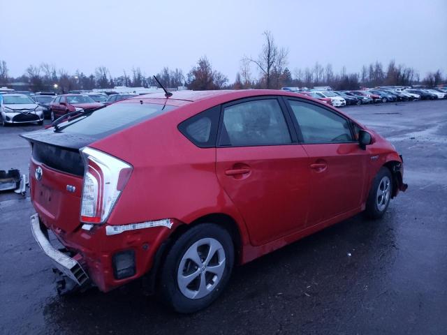 JTDKN3DU3F1975622 - 2015 TOYOTA PRIUS RED photo 3