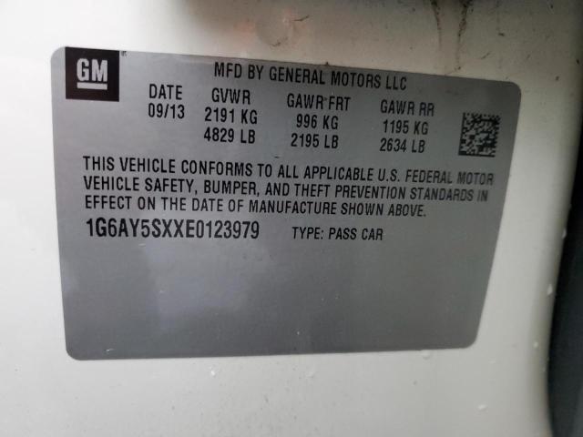 1G6AY5SXXE0123979 - 2014 CADILLAC CTS PERFORMANCE COLLECTION WHITE photo 12