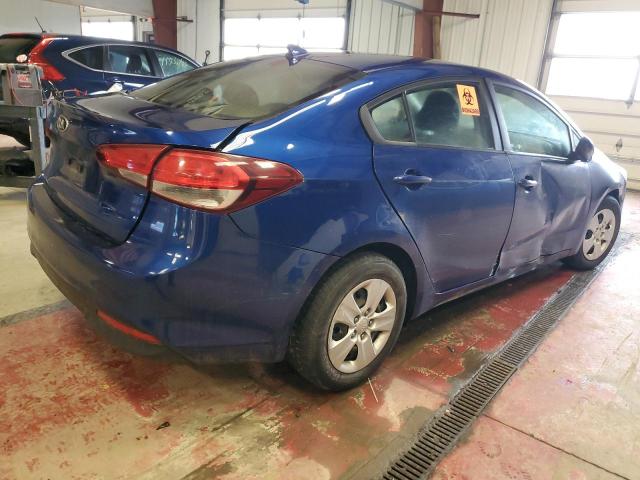 3KPFK4A72JE196300 - 2018 KIA FORTE LX BLUE photo 3