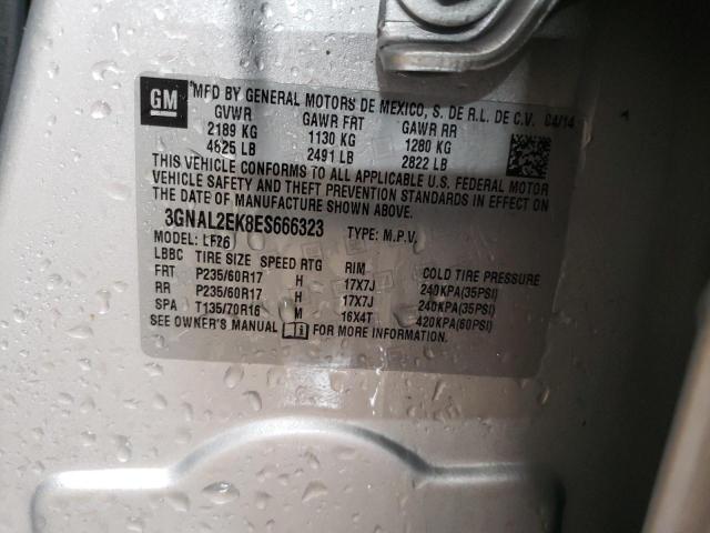 3GNAL2EK8ES666323 - 2014 CHEVROLET CAPTIVA LS 银色 照片 13