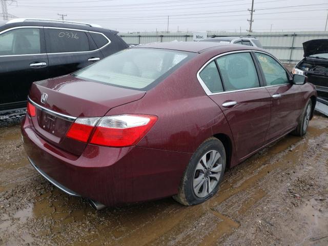 1HGCR2F38EA264229 - 2014 HONDA ACCORD LX MAROON photo 3