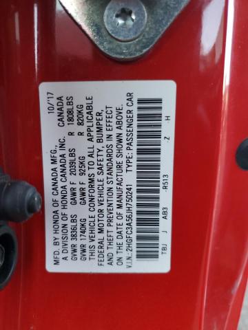 2HGFC3A56JH750241 - 2018 HONDA CIVIC SI RED photo 12