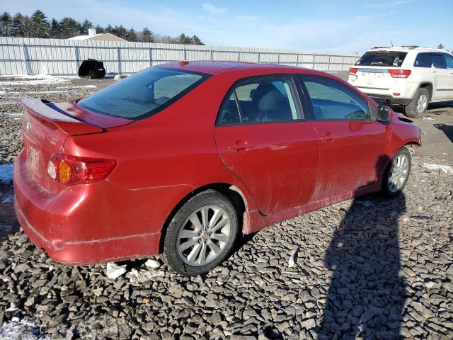 1NXBU4EE0AZ378284 - 2010 TOYOTA COROLLA L BASE RED photo 3