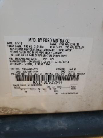 MAJ6P1UL7JC232486 - 2018 FORD ECOSPORT SE თეთრი ფოტო 13