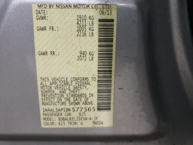 1N4AL3AP5DN577565 - 2013 NISSAN ALTIMA 2.5 SILVER photo 12