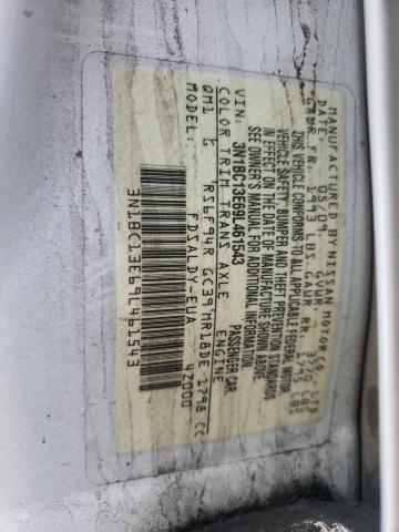 3N1BC13E69L461543 - 2009 NISSAN VERSA S WHITE photo 12