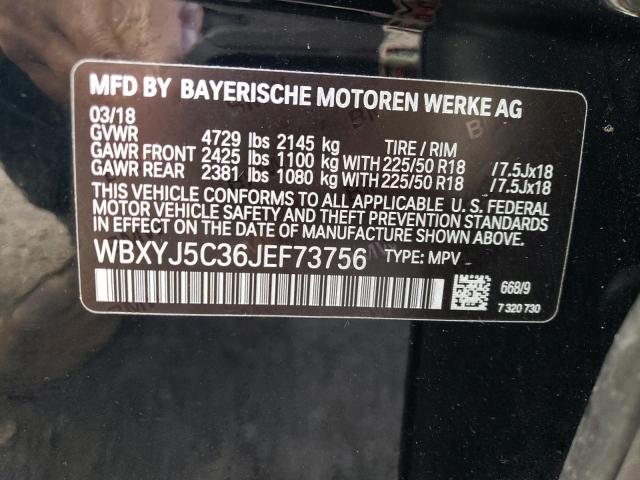 WBXYJ5C36JEF73756 - 2018 BMW X2 XDRIVE28I BLACK photo 12