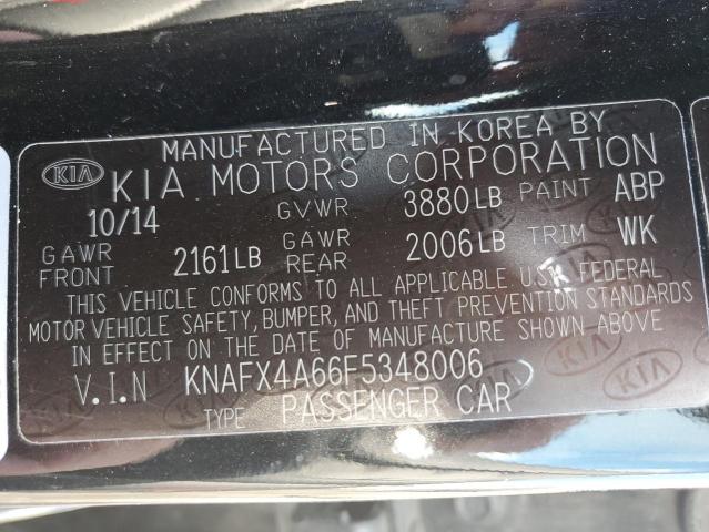 KNAFX4A66F5348006 - 2015 KIA FORTE LX BLACK photo 12