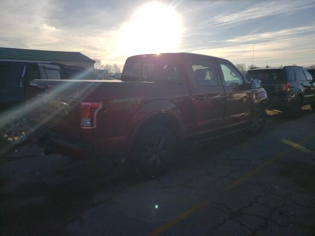 1FTEW1EP9GFC15674 - 2016 FORD F150 SUPERCREW RED photo 3